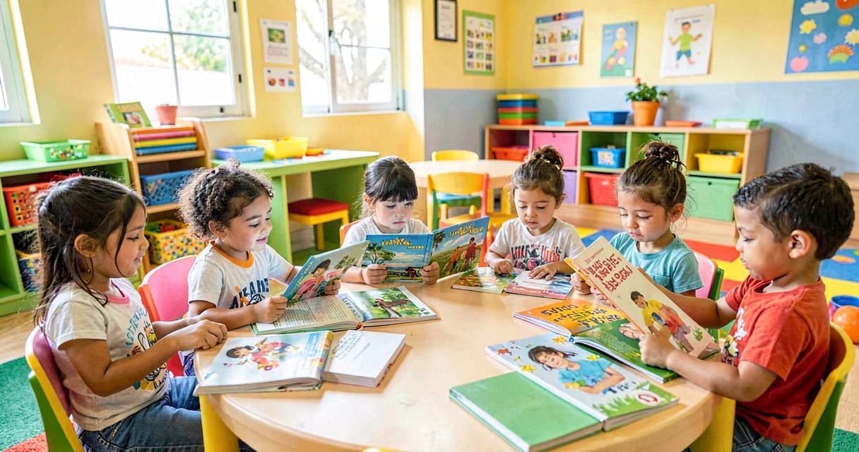 plano de aula escolhendo o livro: crianças da creche votando em livro para roda de histórias