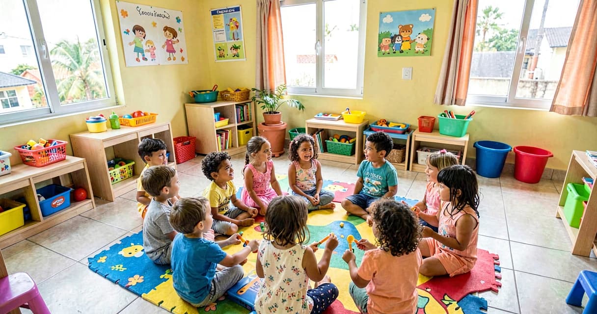 plano de aula ritual de boas-vindas: crianças da creche criando gesto de acolhimento