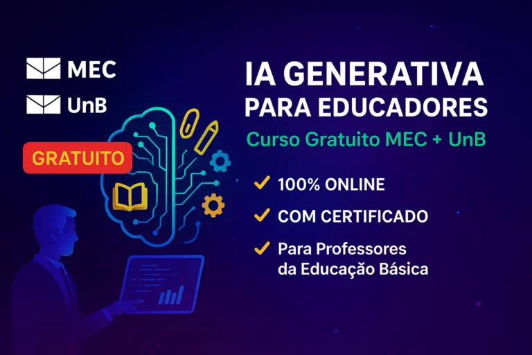 MEC lança curso gratuito de IA Generativa para educadores em parceria com a UnB